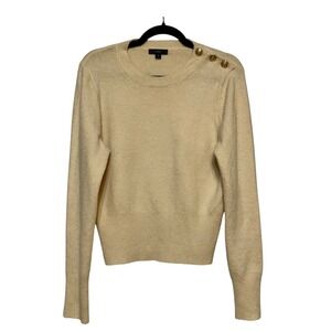 J.Crew Old Money Alpaca Blend Sweater Women's Size M Cream Quiet Luxury Parisian